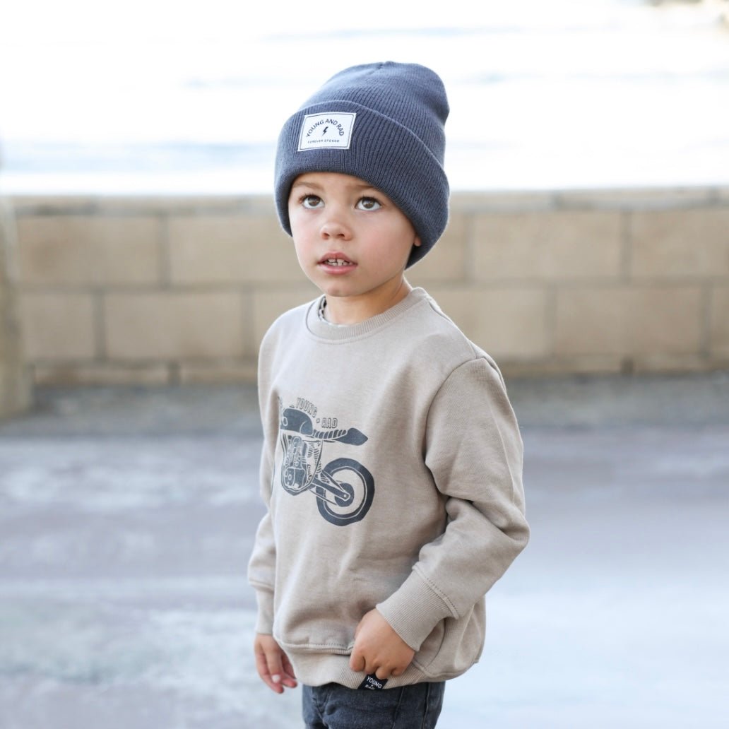 YOUNG + RAD CLASSIC BEANIE // STEEL BLUE - Mack & Harvie