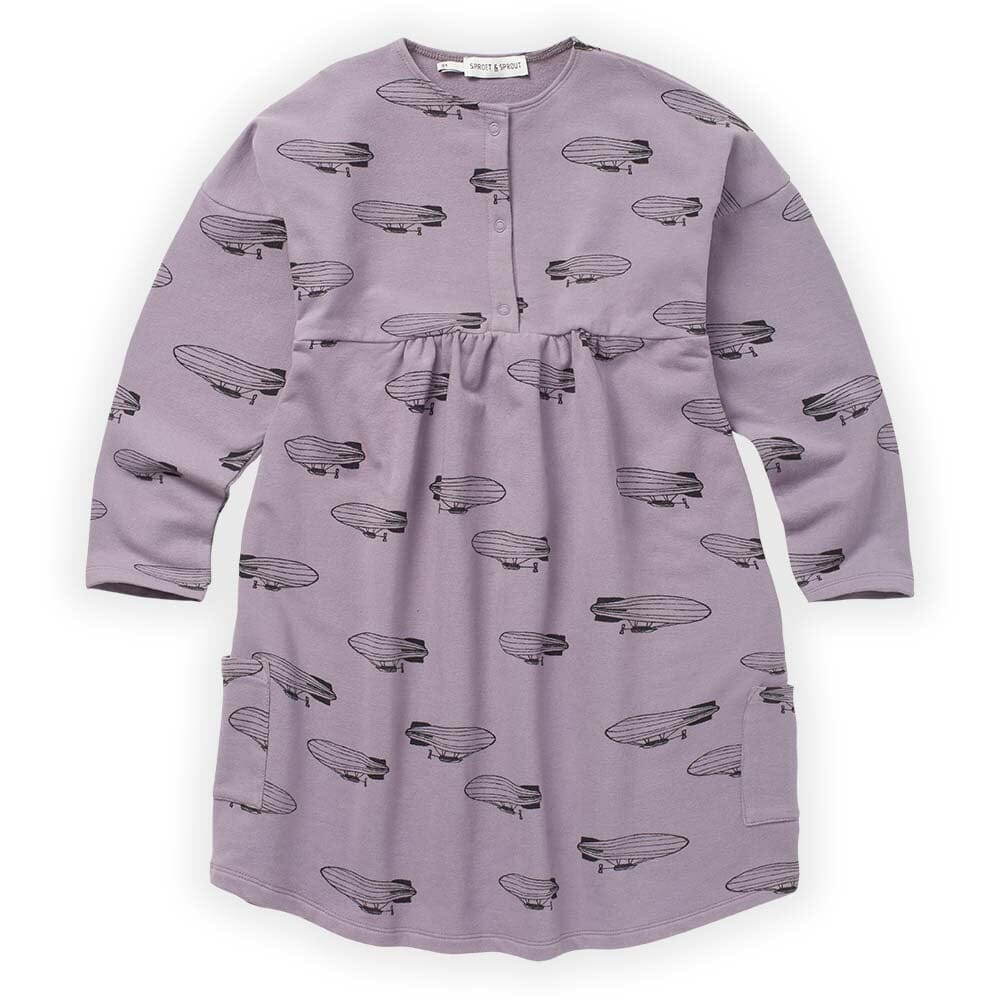 Zeppelin Print Dress - Ice Purple - Mack & Harvie