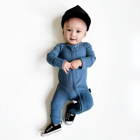 ZIP ROMPER - Arctic Ribbed - Mack & Harvie