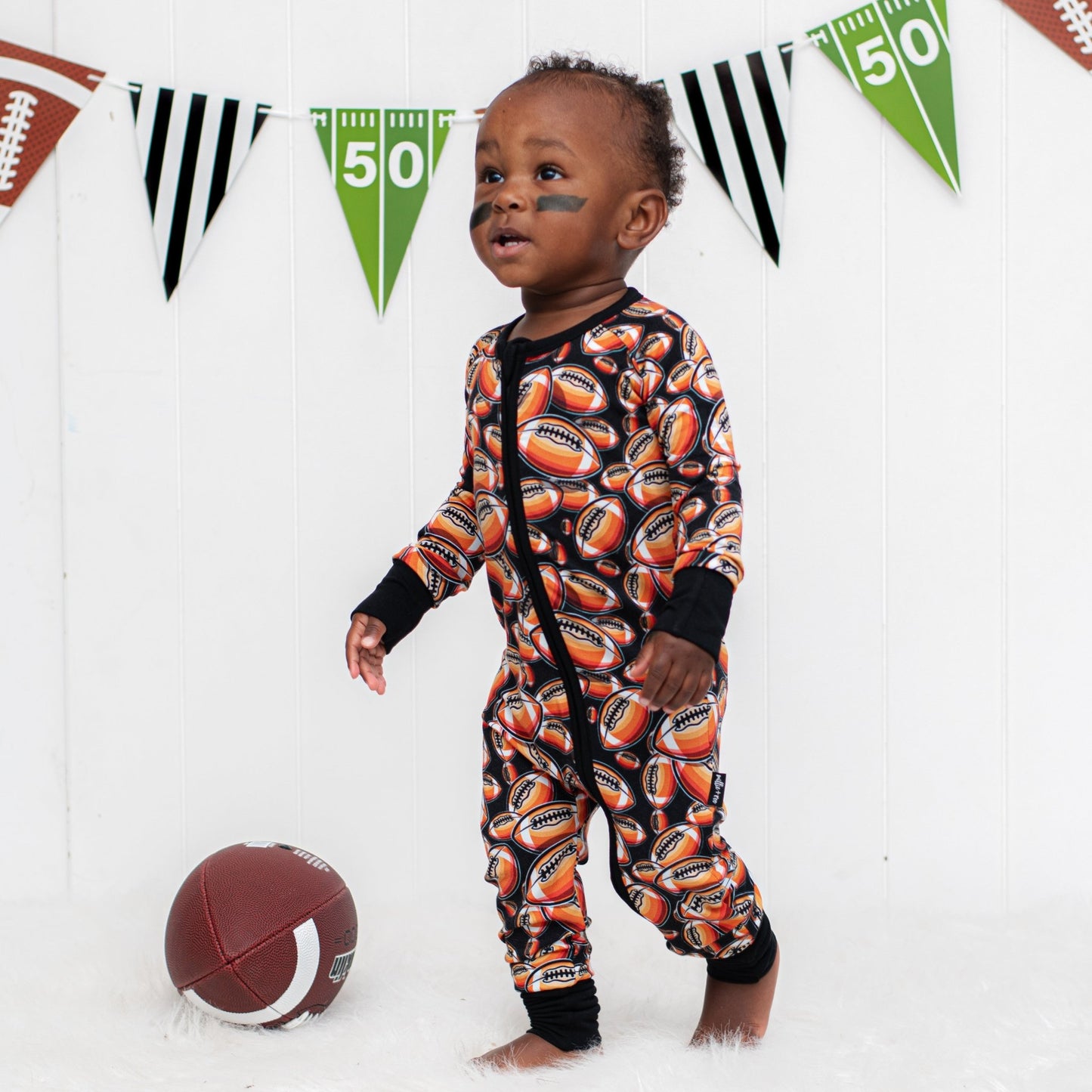 ZIP ROMPER - Football - Mack & Harvie