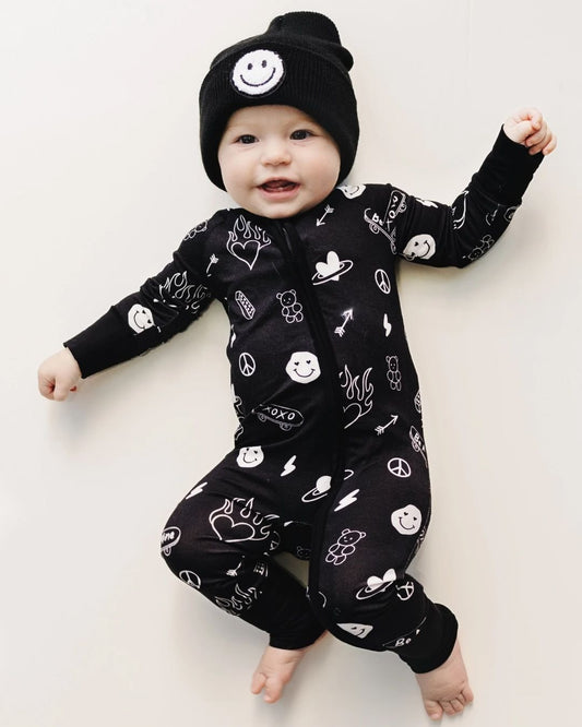 Bamboo Zip Romper | Be Mine - Mack & Harvie