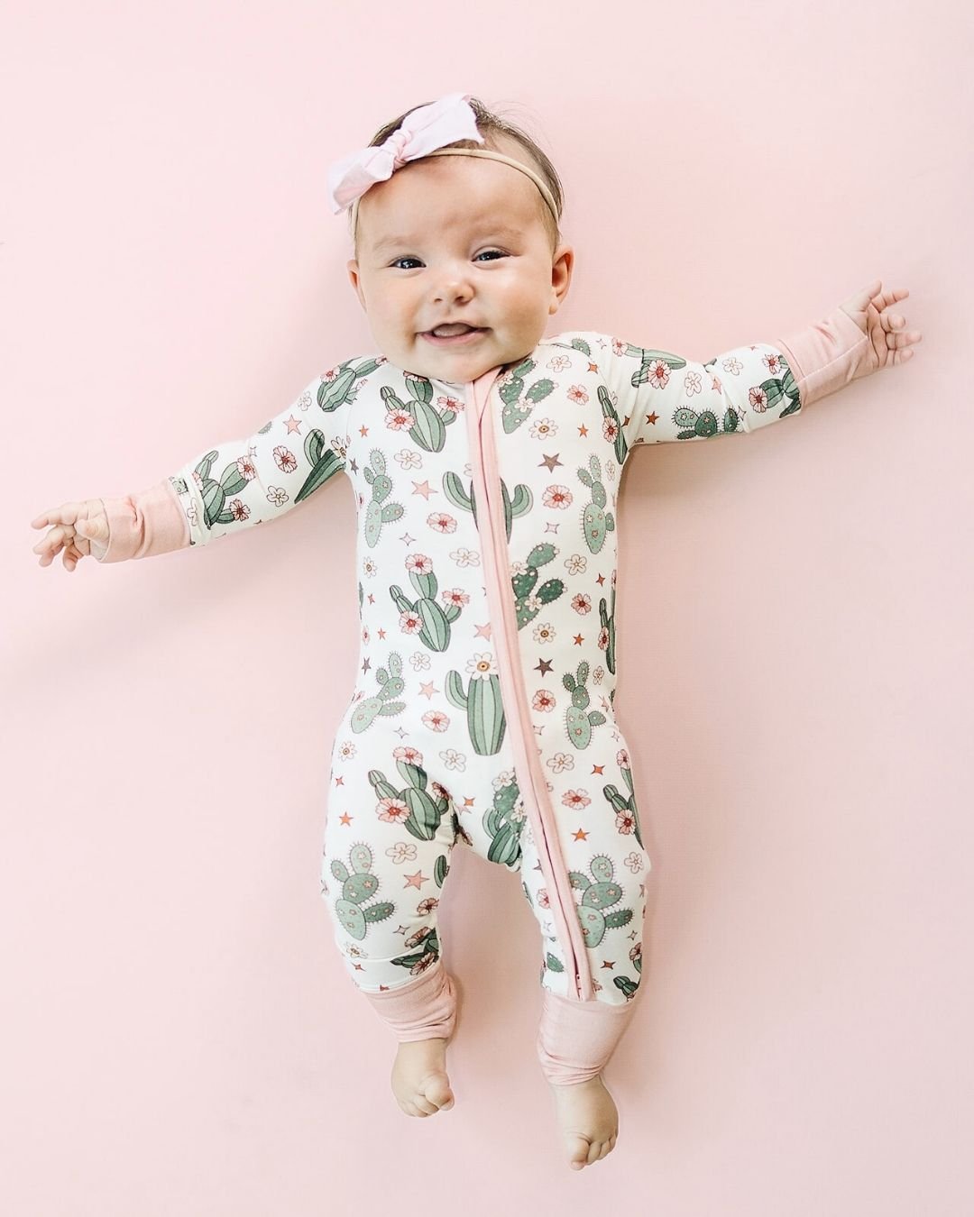 Bamboo Zip Romper | Cactus Flower - Mack & Harvie