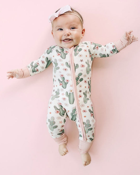 Bamboo Zip Romper | Cactus Flower - Mack & Harvie