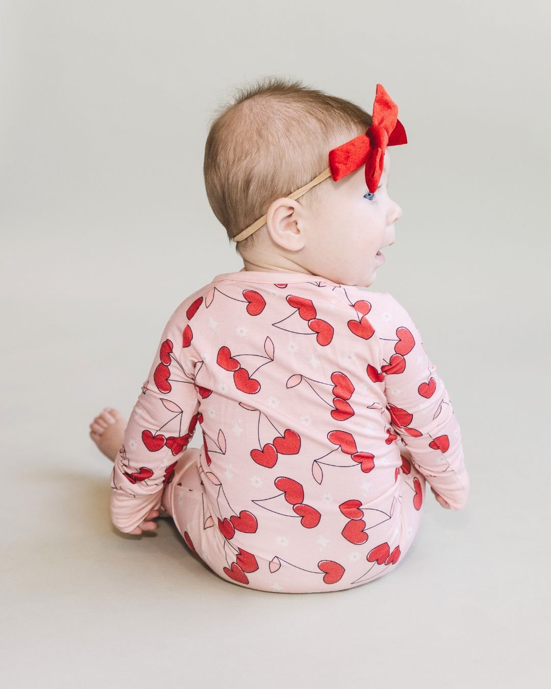 Bamboo Zip Romper | Cherry Heart - Mack & Harvie