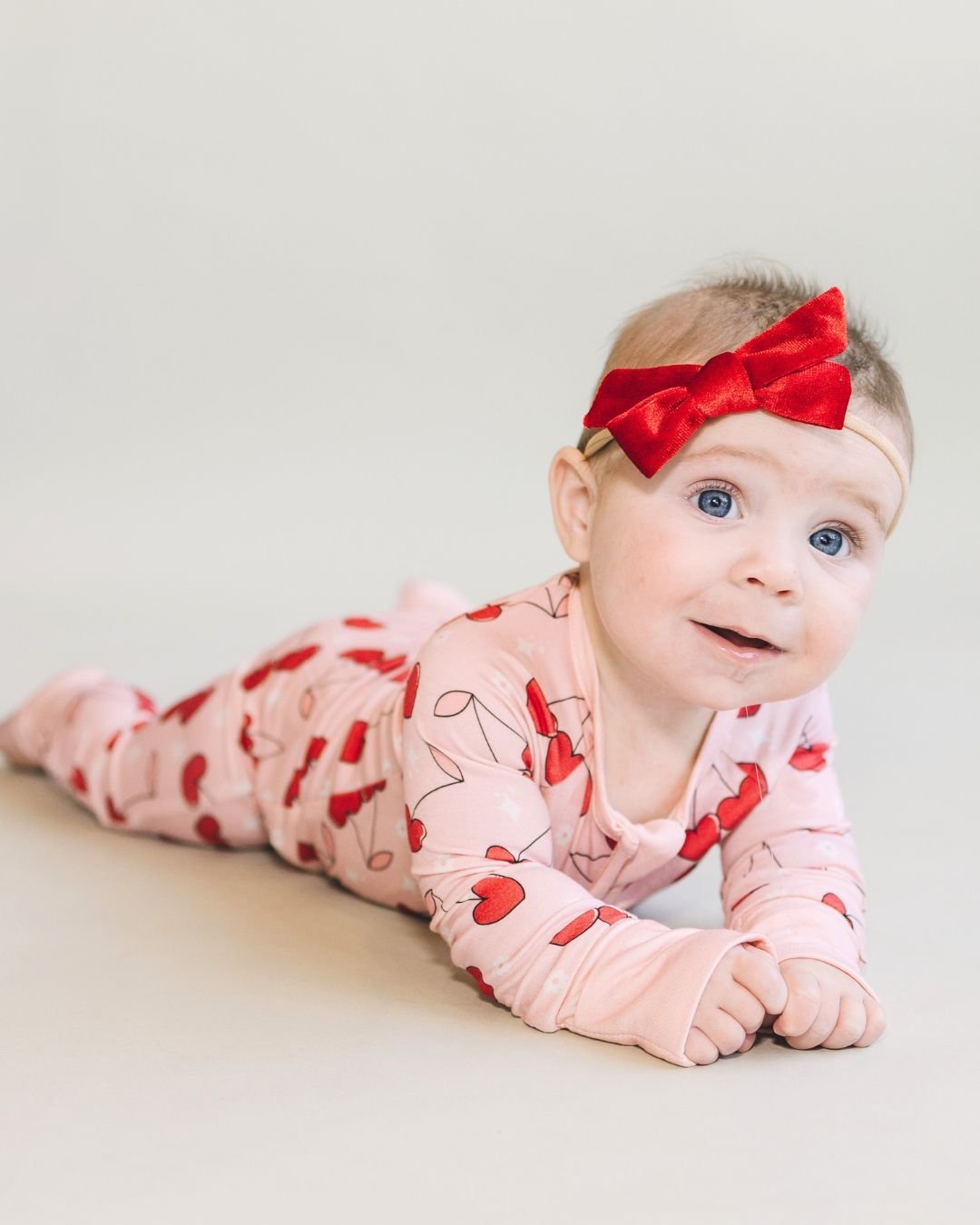 Bamboo Zip Romper | Cherry Heart - Mack & Harvie