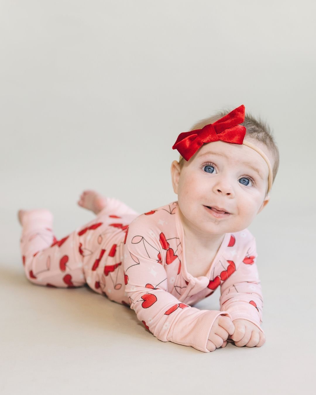 Bamboo Zip Romper | Cherry Heart - Mack & Harvie