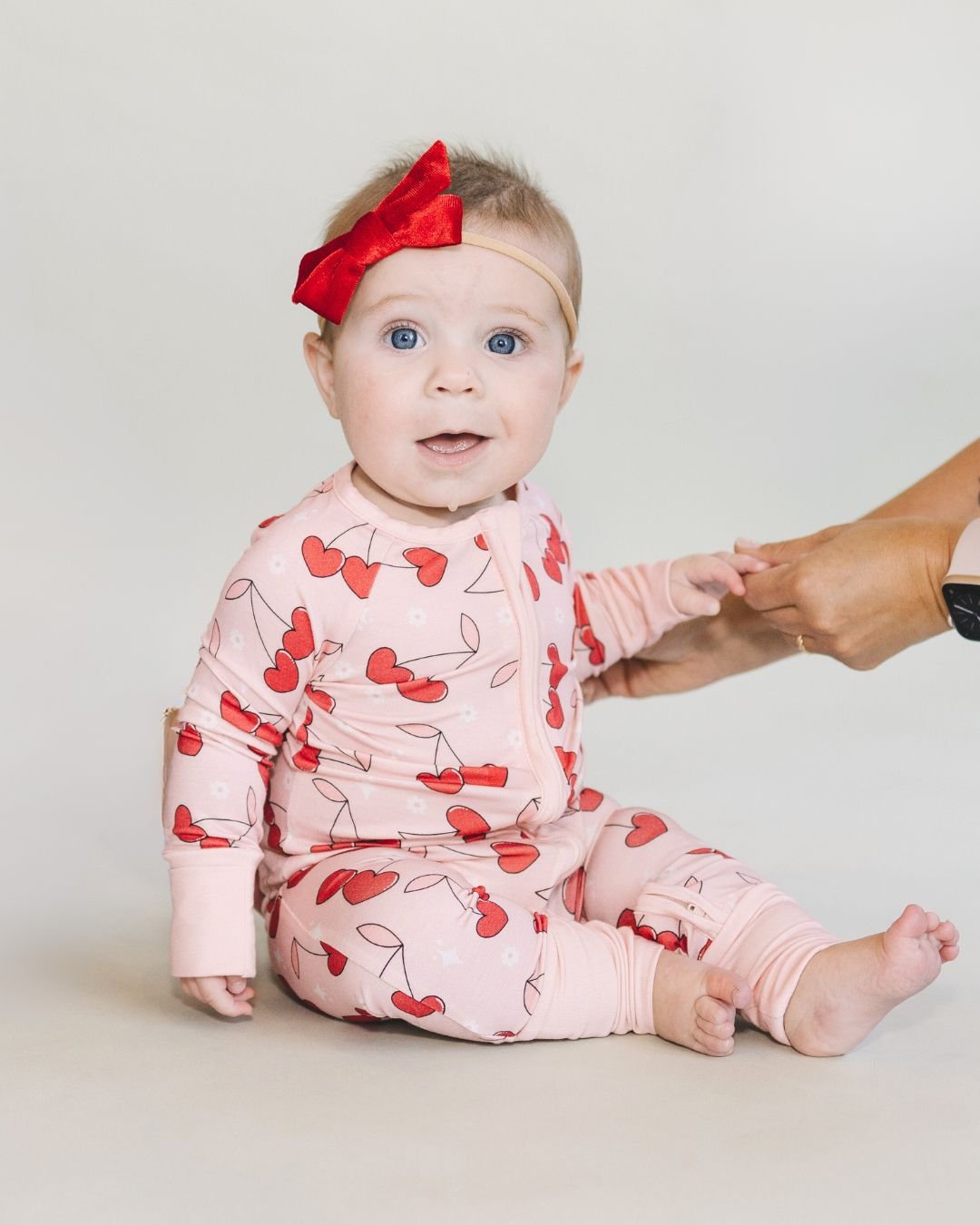 Bamboo Zip Romper | Cherry Heart - Mack & Harvie