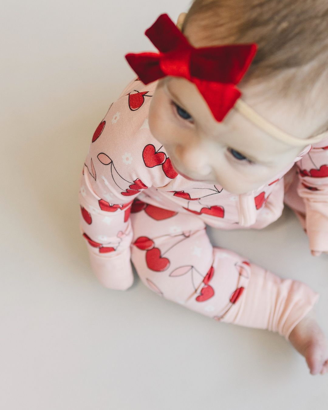 Bamboo Zip Romper | Cherry Heart - Mack & Harvie