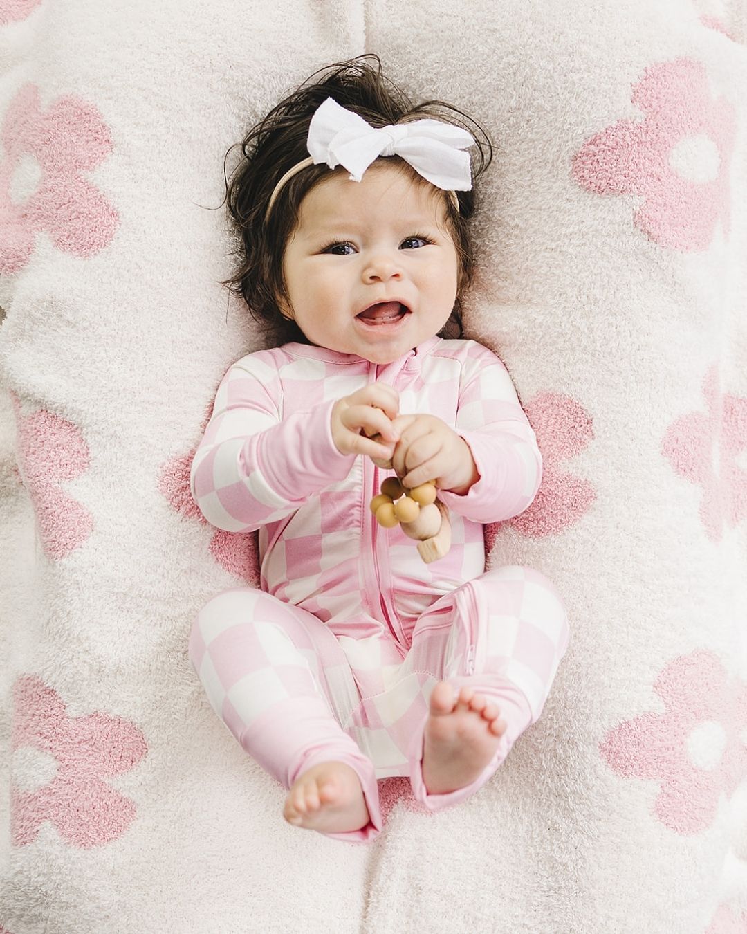 Bamboo Zip Romper | Pink Checkered - Mack & Harvie