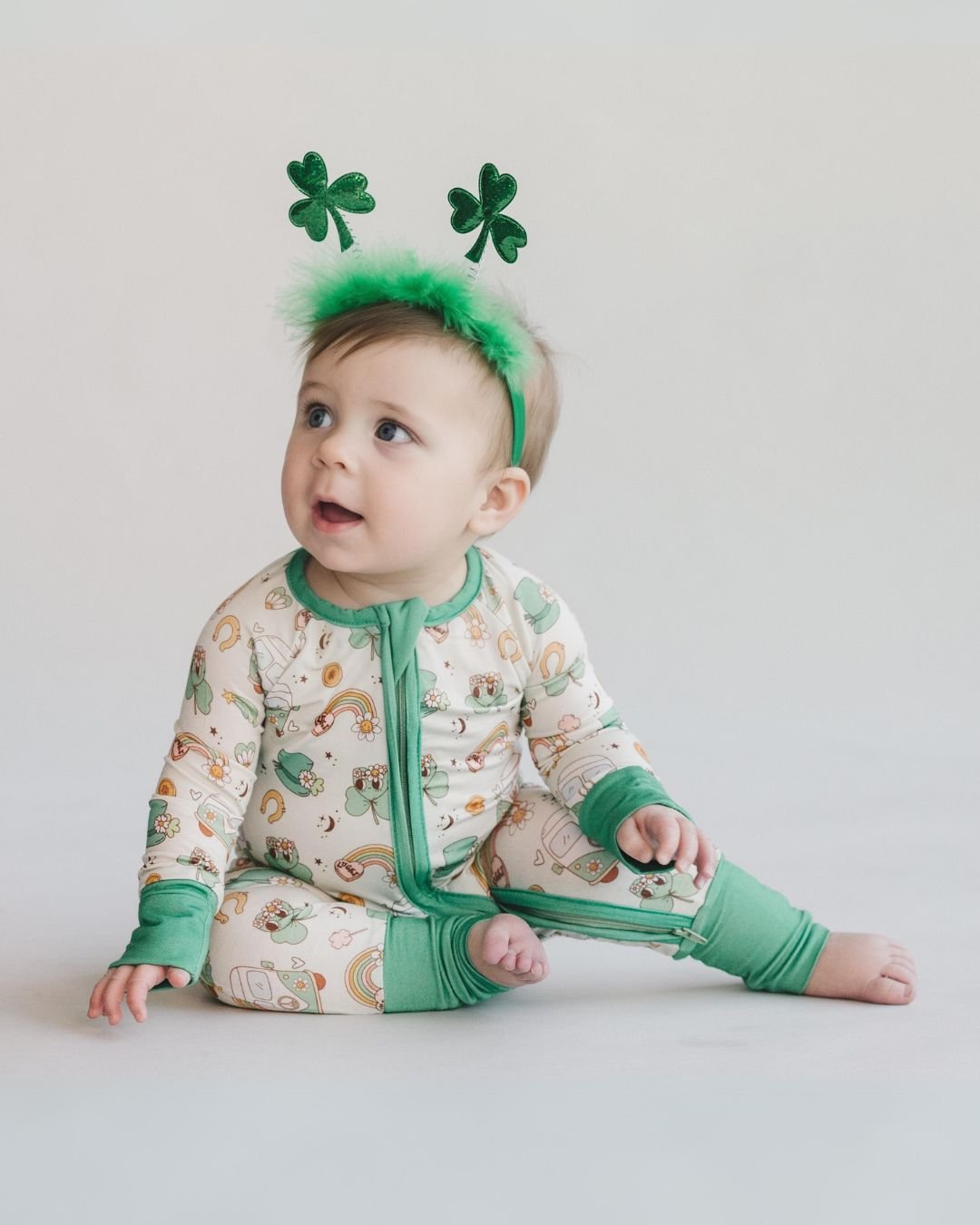 Bamboo Zip Romper | St. Patrick's - Mack & Harvie