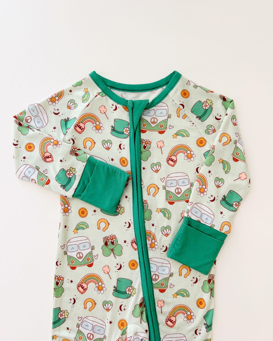 Bamboo Zip Romper | St. Patrick's - Mack & Harvie