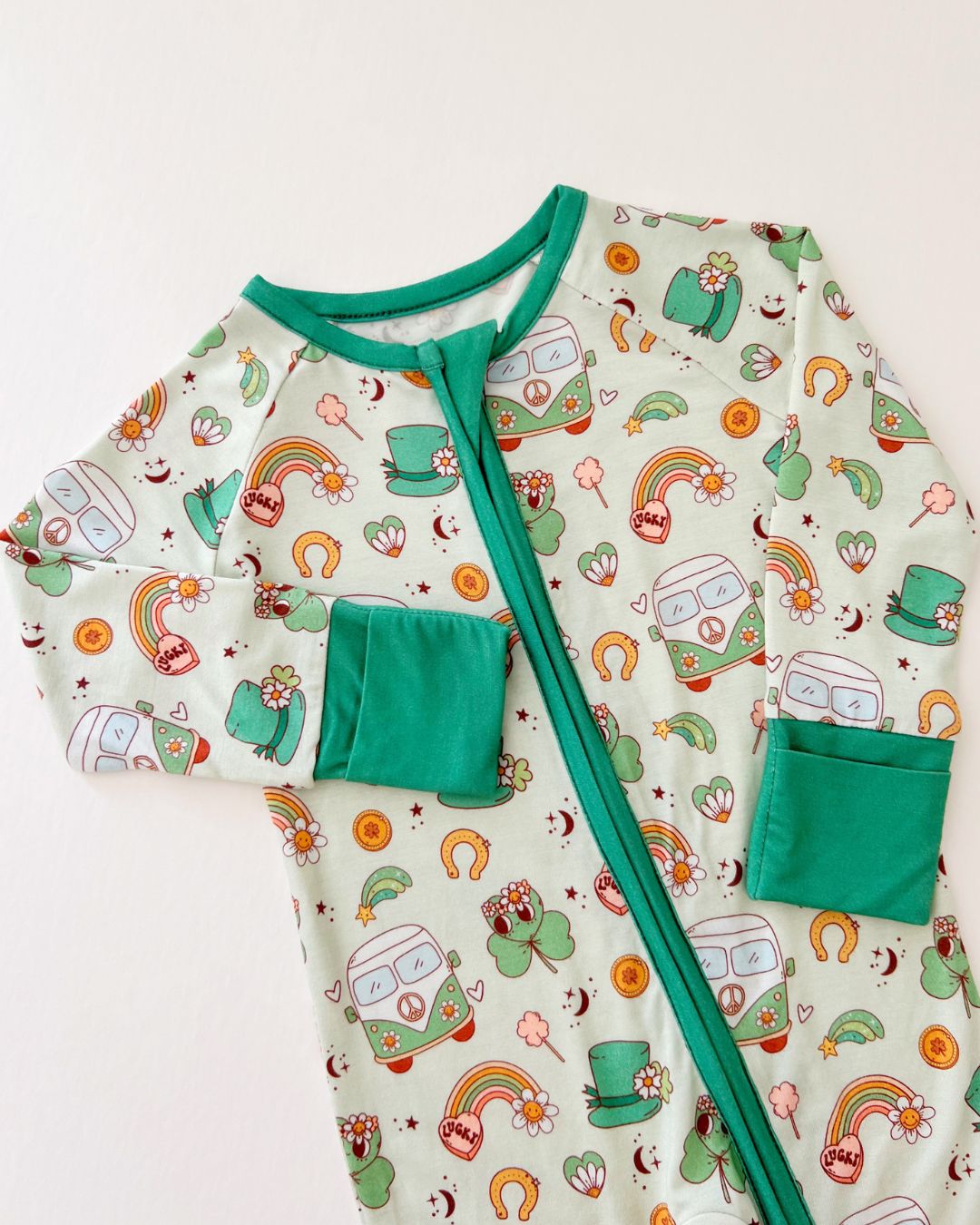 Bamboo Zip Romper | St. Patrick's - Mack & Harvie