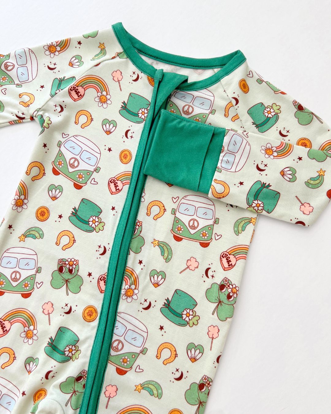 Bamboo Zip Romper | St. Patrick's - Mack & Harvie