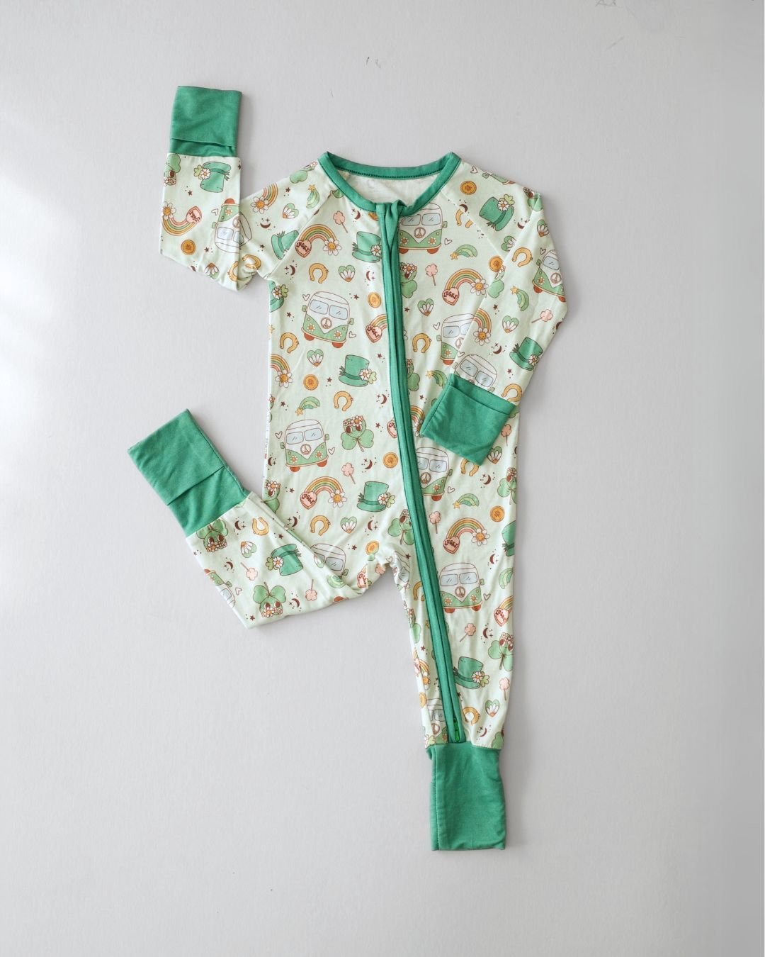 Bamboo Zip Romper | St. Patrick's - Mack & Harvie