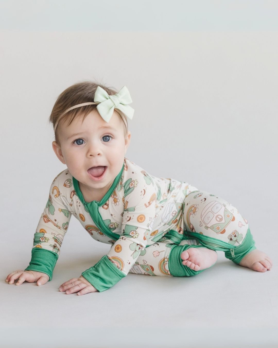 Bamboo Zip Romper | St. Patrick's - Mack & Harvie