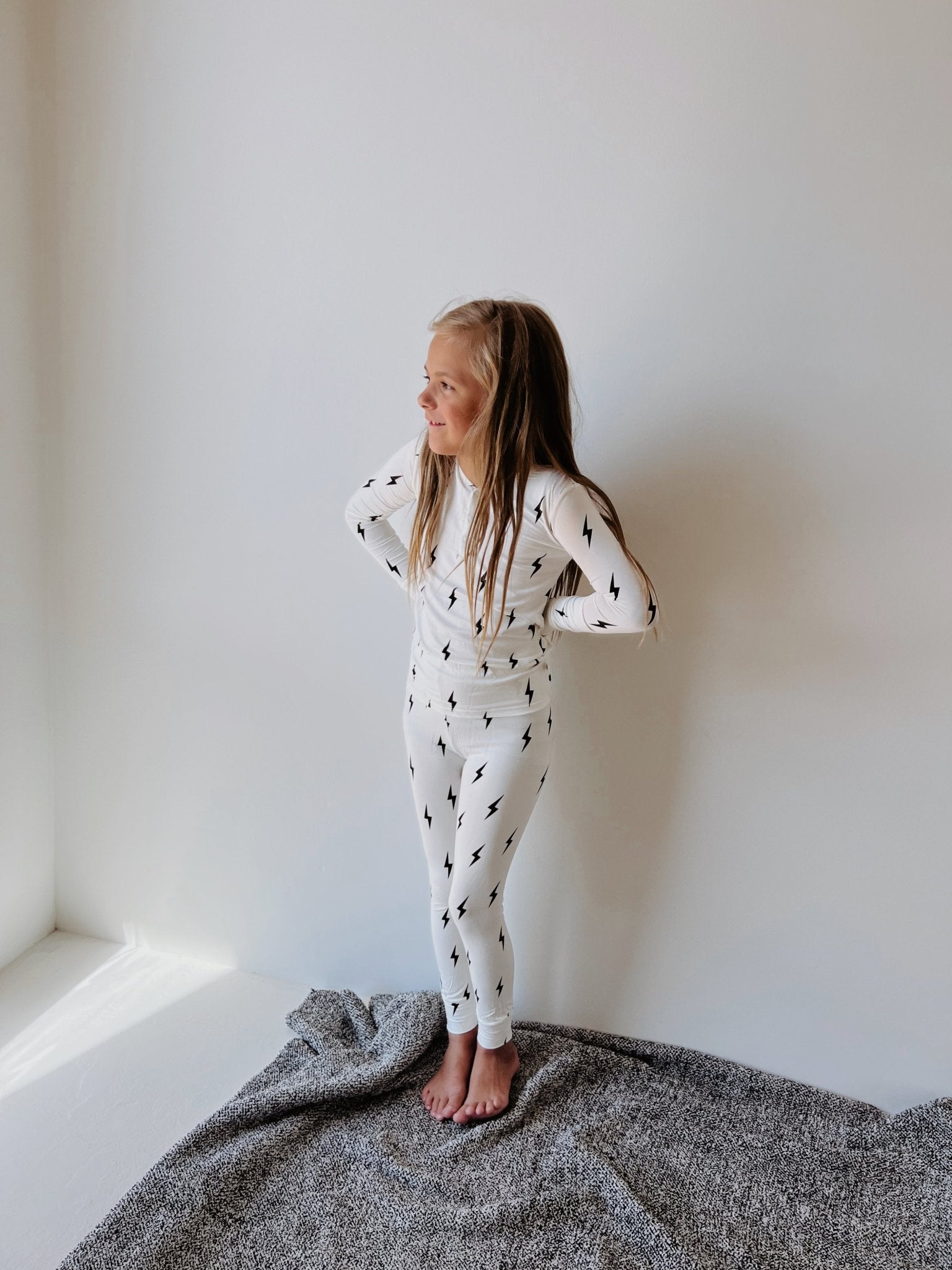 Black & White Lightning Bolt| Two Piece Bamboo Pajamas - Mack & Harvie