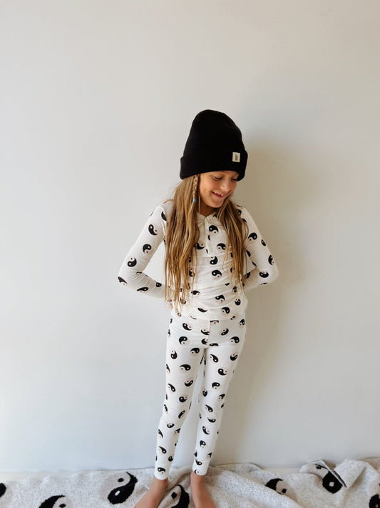 Black & White Yin Yang | Two Piece Bamboo Pajamas - Mack & Harvie