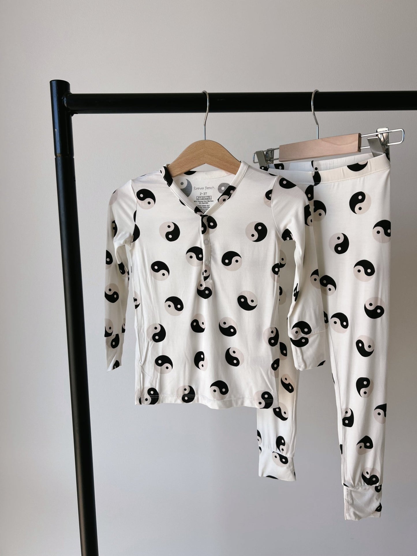 Black & White Yin Yang | Two Piece Bamboo Pajamas - Mack & Harvie