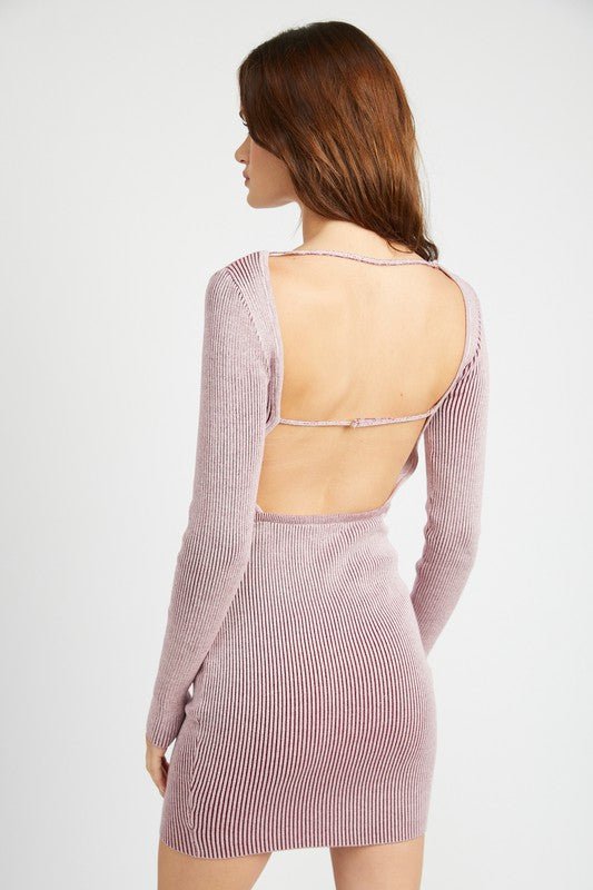 BODYCON MINI DRESS WITH OPEN BACK - Mack & Harvie