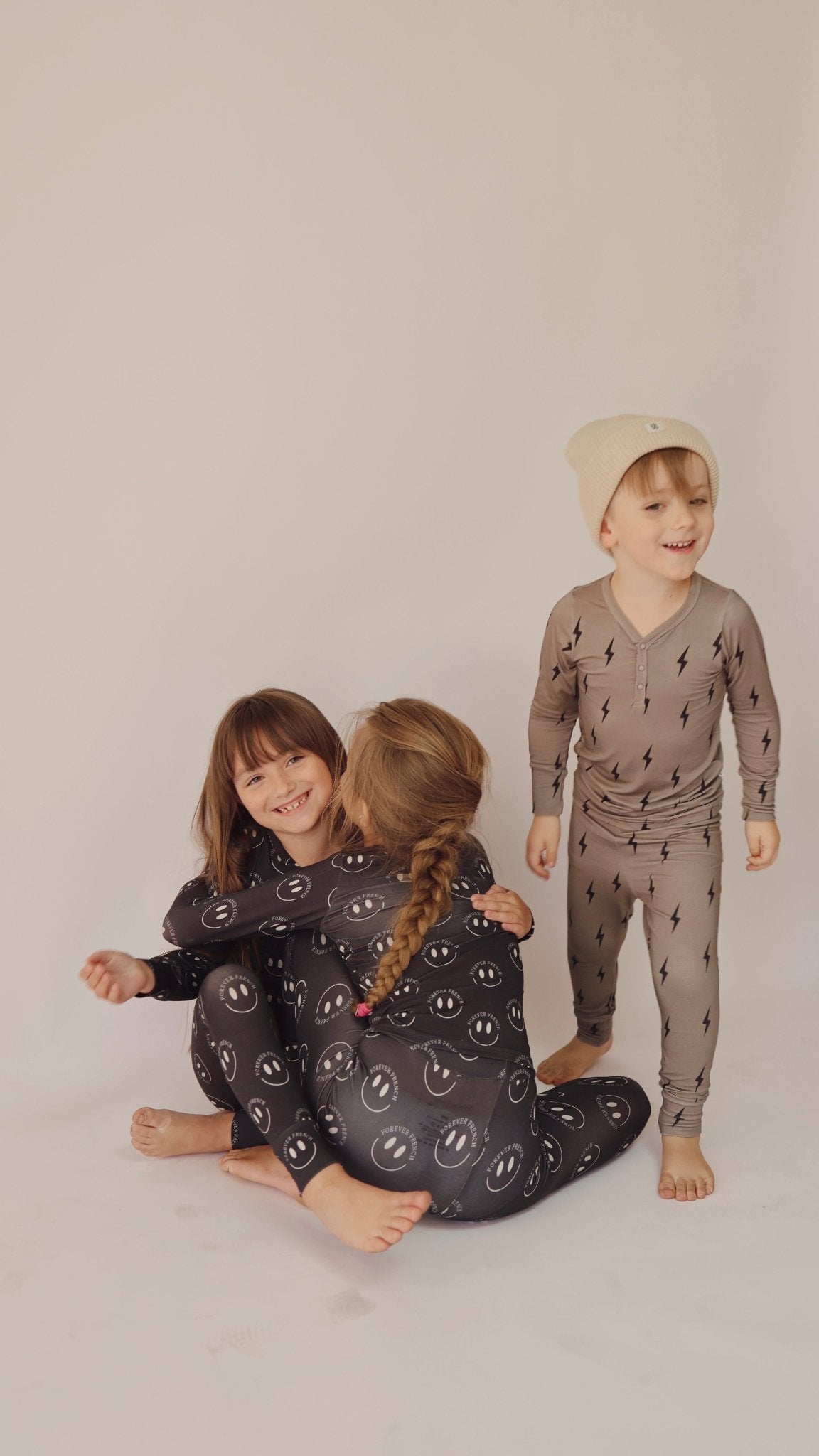 Brown & Black Lightning Bolt | Bamboo Two Piece Pajamas - Mack & Harvie