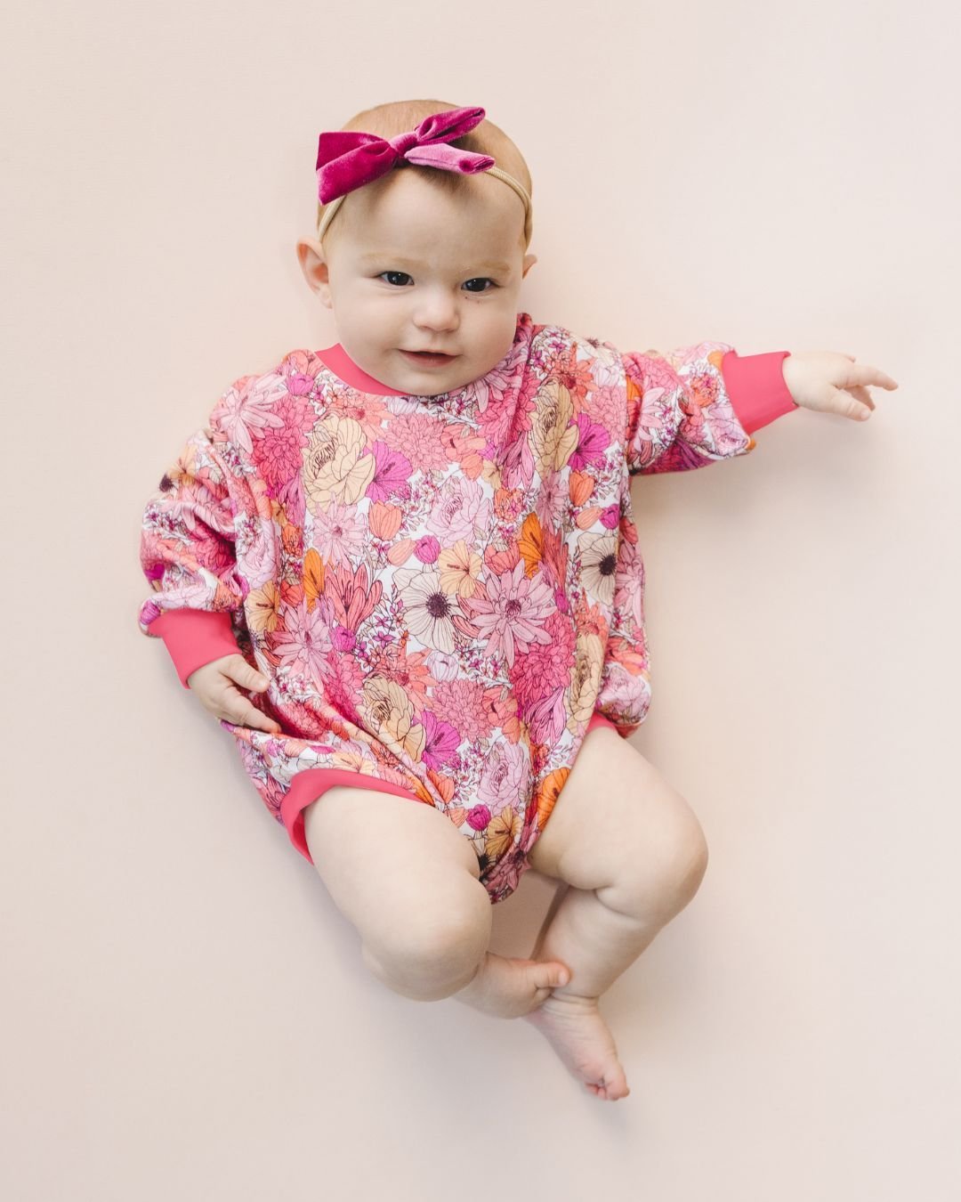 Bubble Romper | Pink Flowers - Mack & Harvie