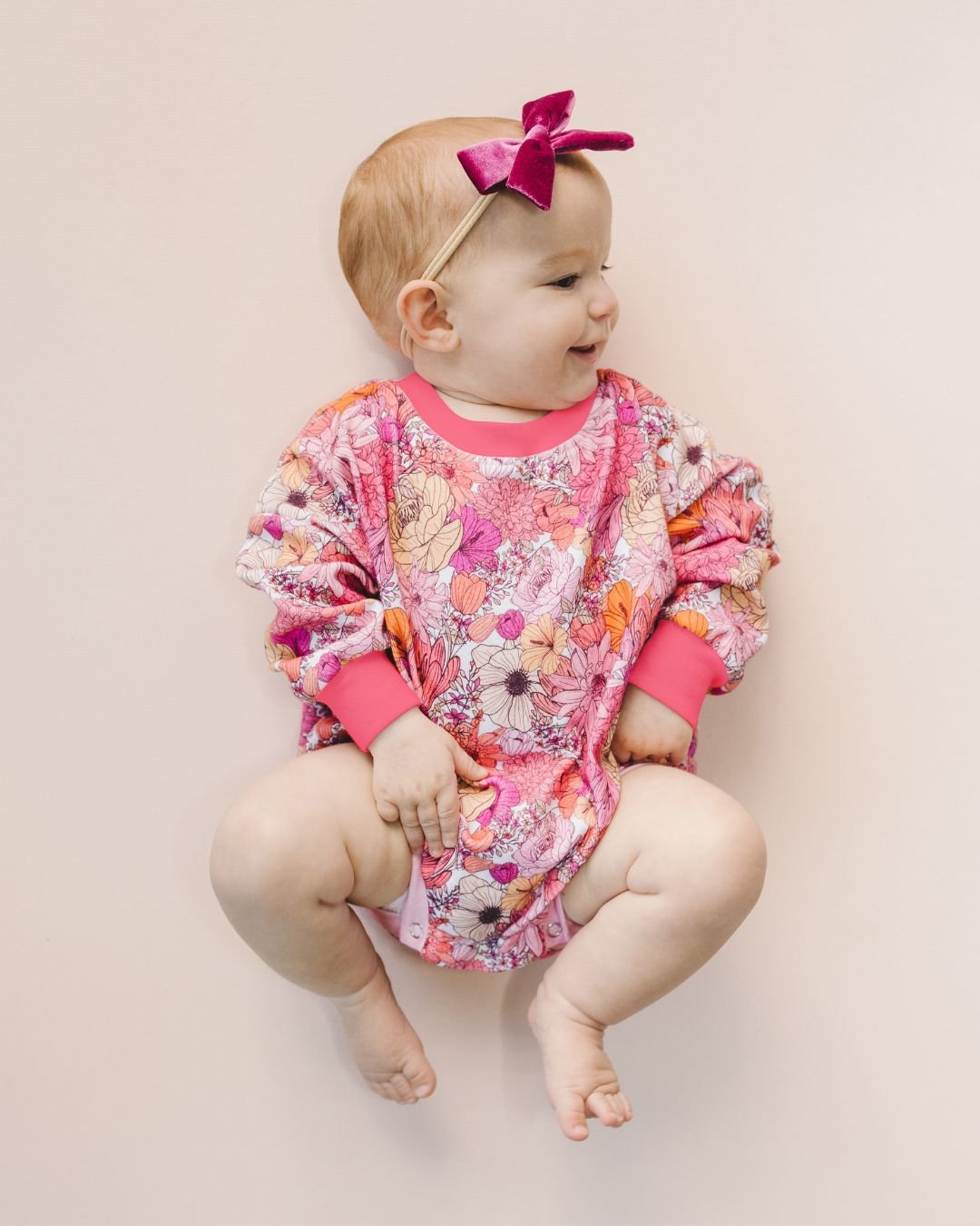 Bubble Romper | Pink Flowers - Mack & Harvie