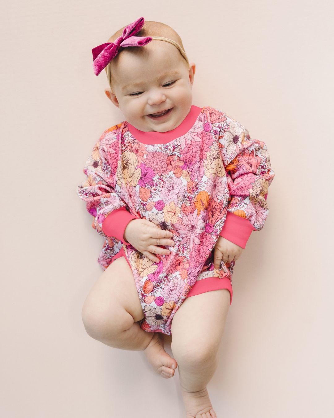 Bubble Romper | Pink Flowers - Mack & Harvie