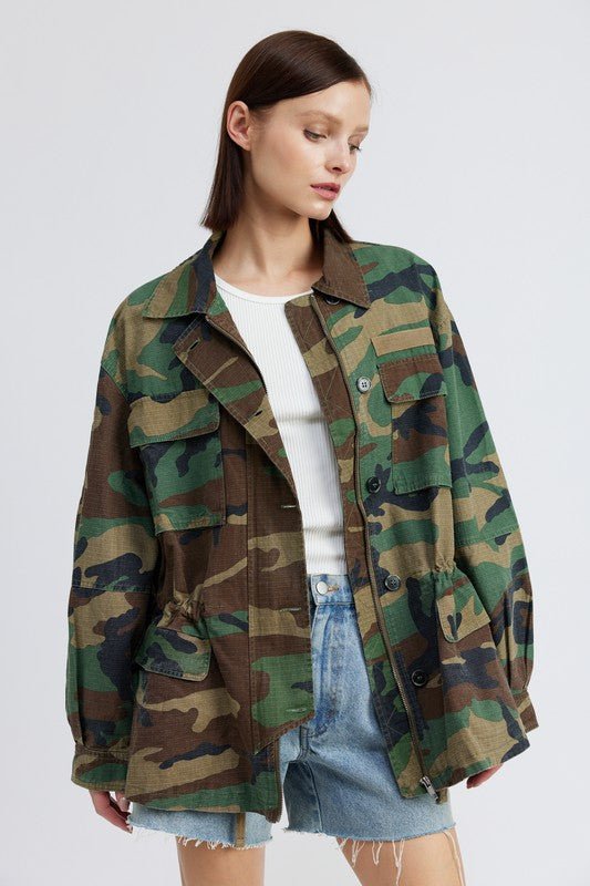 camouflage oversized jacket