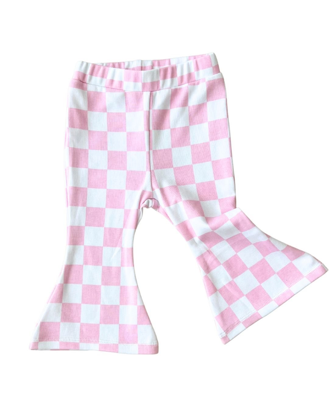 Checkered Flare Pants | Pink - Mack & Harvie