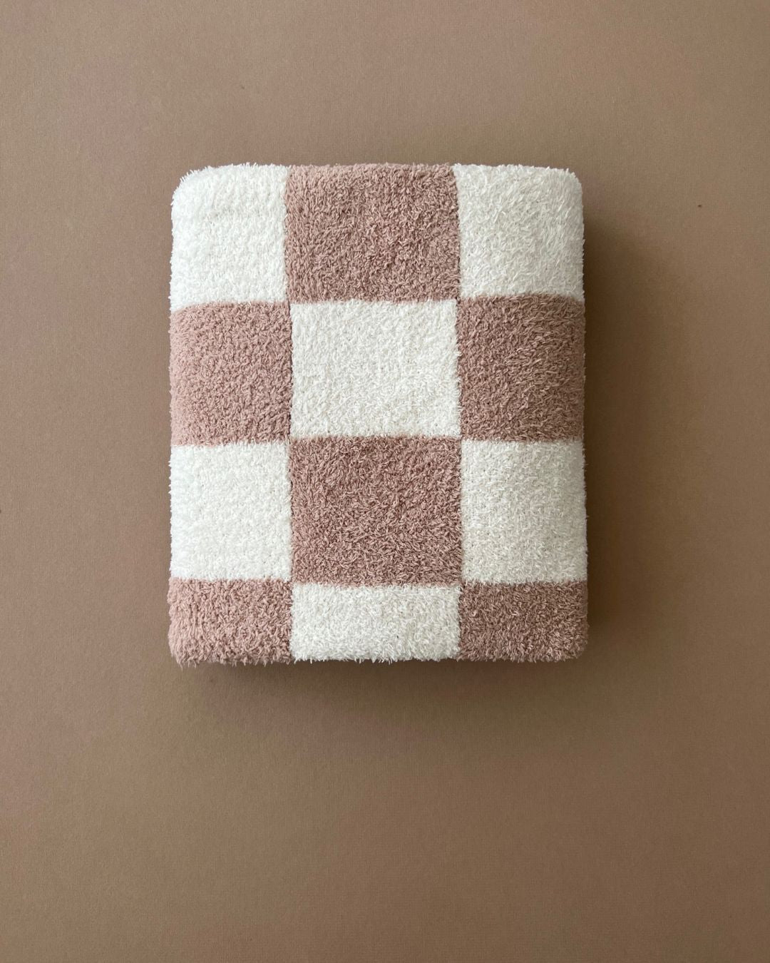 Checkered Plush Blanket | Latte - Mack & Harvie