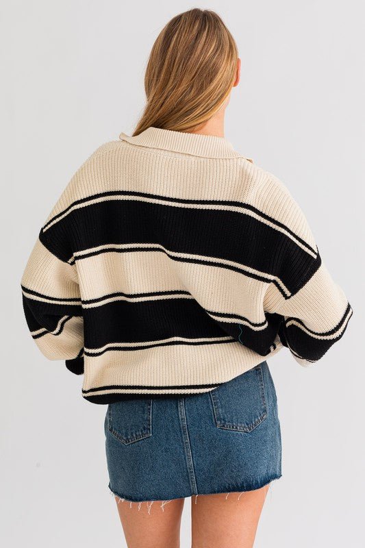 Collared Oversized Sweater Top - Mack & Harvie