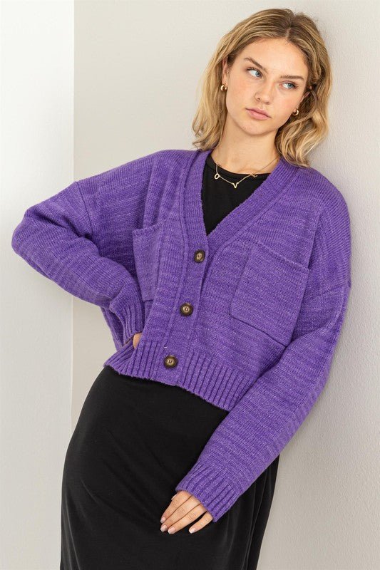 Cute Mood Crop Shoulder Cropped Cardigan Sweater - Mack & Harvie