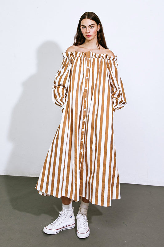 ERASE THE PAST WOVEN MIDI DRESS - Mack & Harvie