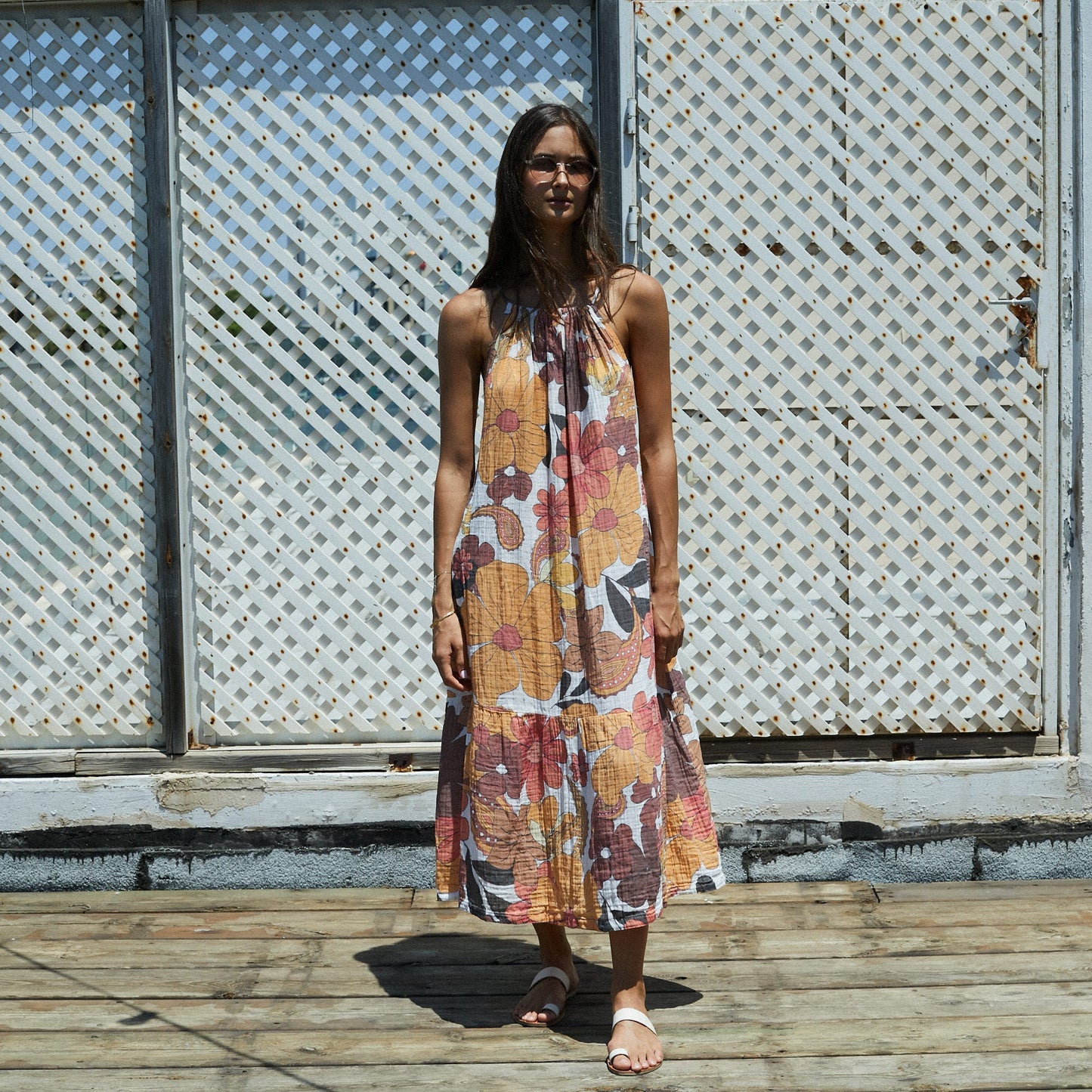 Floral 70's Print Relaxed Fit Maxi Dress - Mack & Harvie