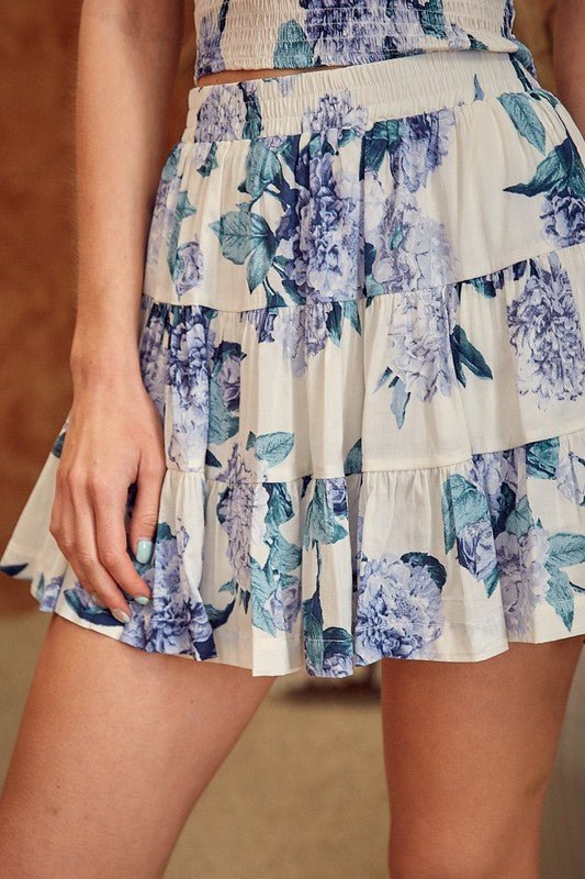 Flower Printed Tiered Skort - Mack & Harvie