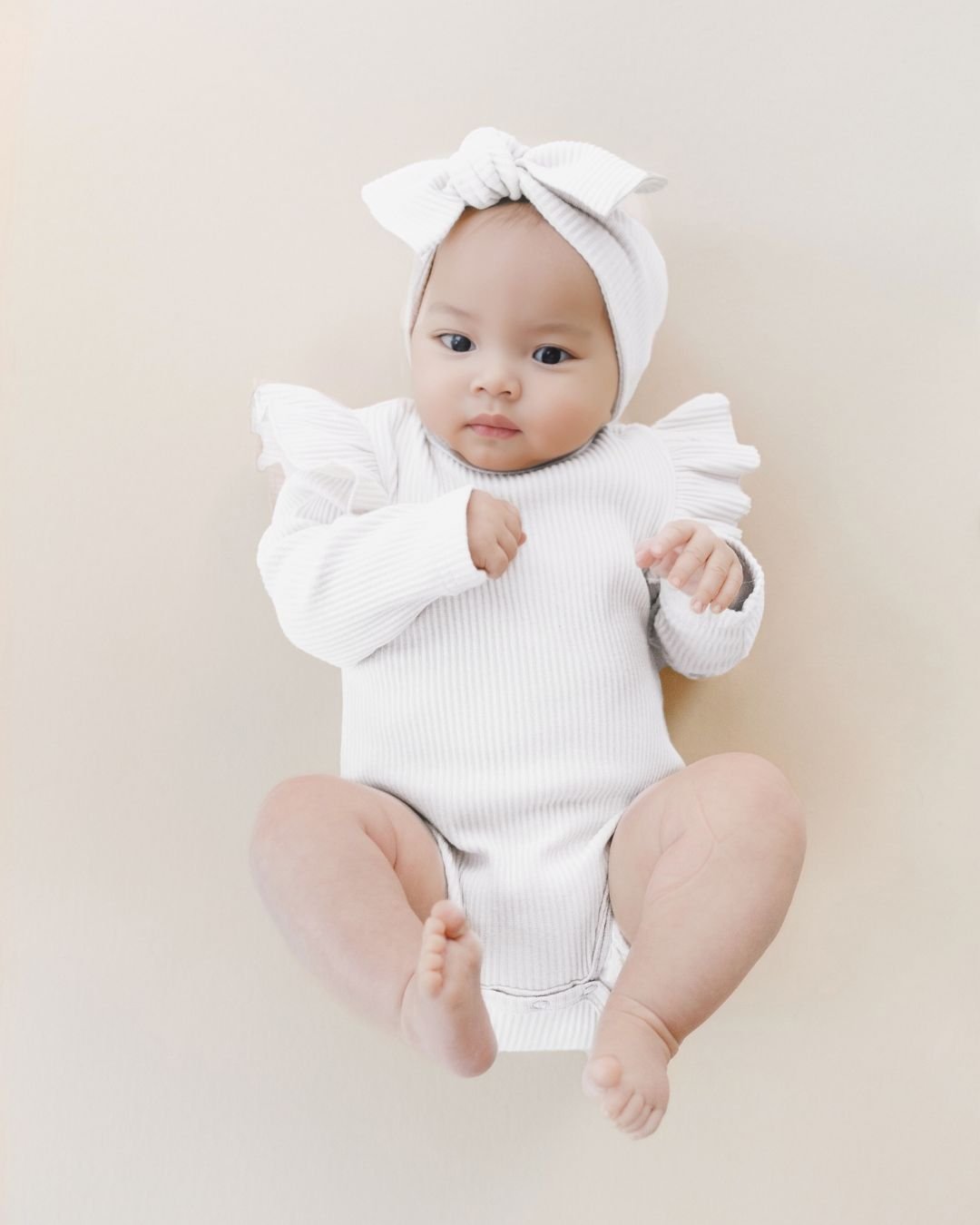 Flutter Sleeve Baby Bodysuit | White - Mack & Harvie