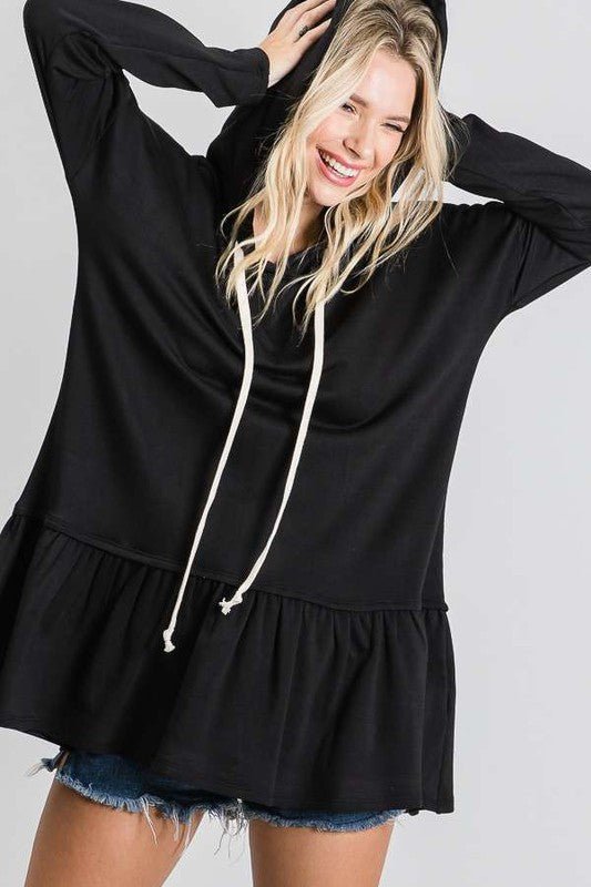 GIRLY PEPLUM HOODIE TUNIC - Mack & Harvie