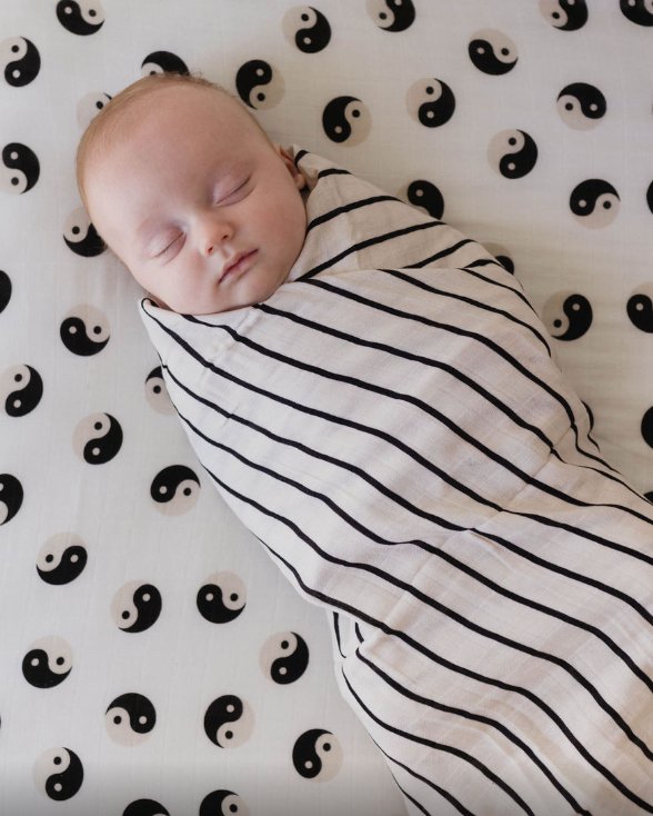 Grey & Black Stripe | Muslin Swaddle - Mack & Harvie