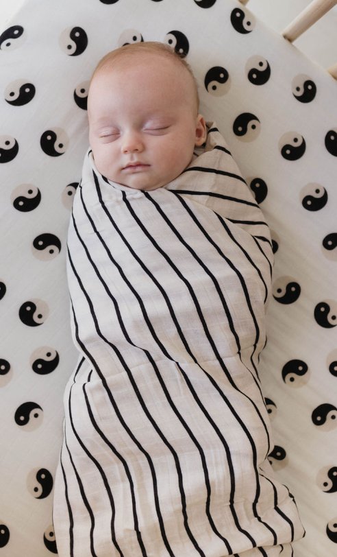 Grey & Black Stripe | Muslin Swaddle - Mack & Harvie