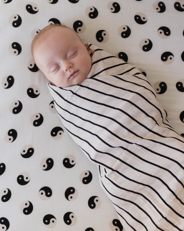 Grey & Black Stripe | Muslin Swaddle - Mack & Harvie