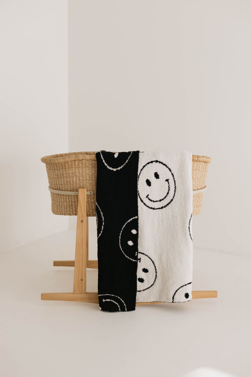 Just Smile Black & Ivory | Plush Blanket - Mack & Harvie