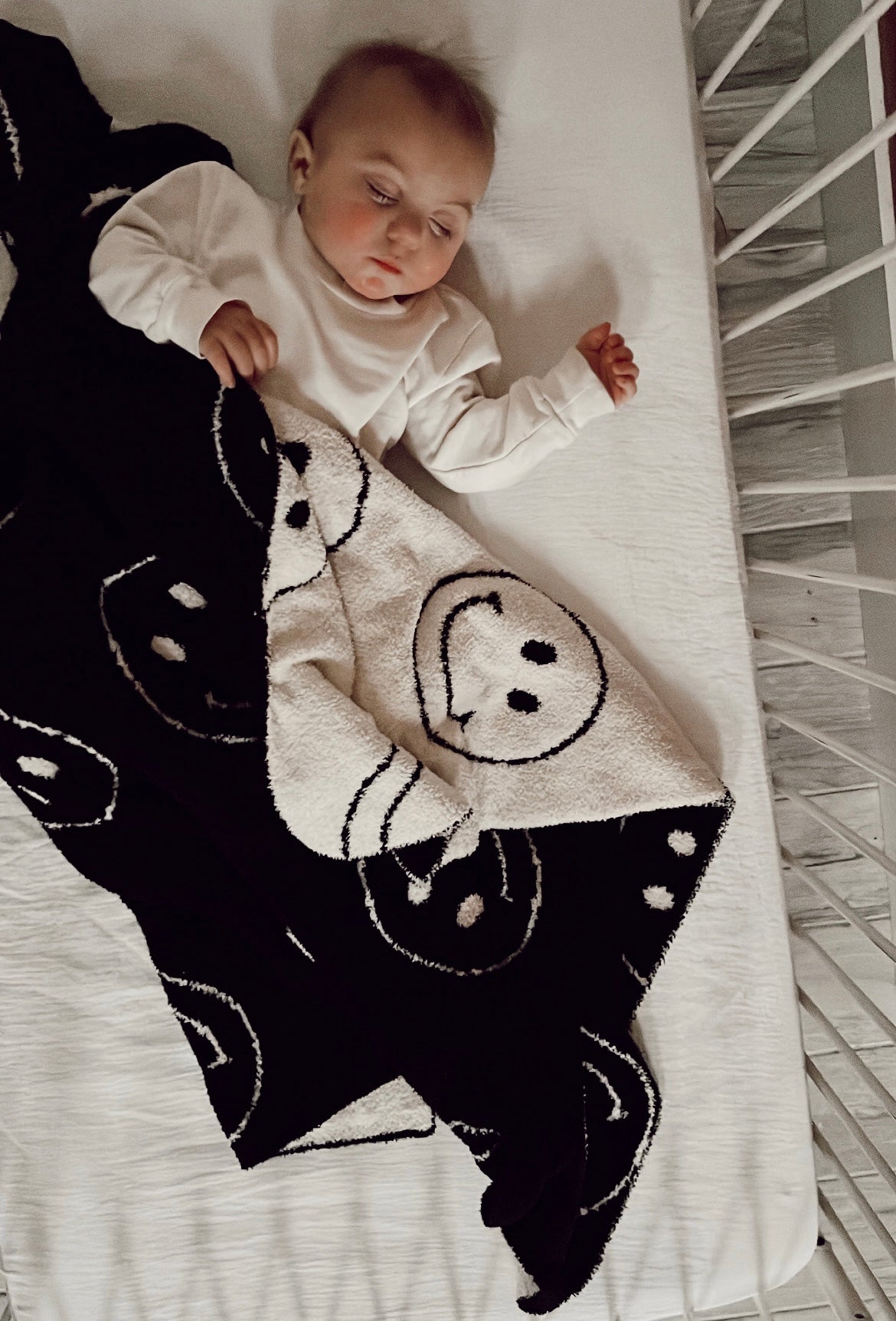 Just Smile Black & Ivory | Plush Blanket - Mack & Harvie