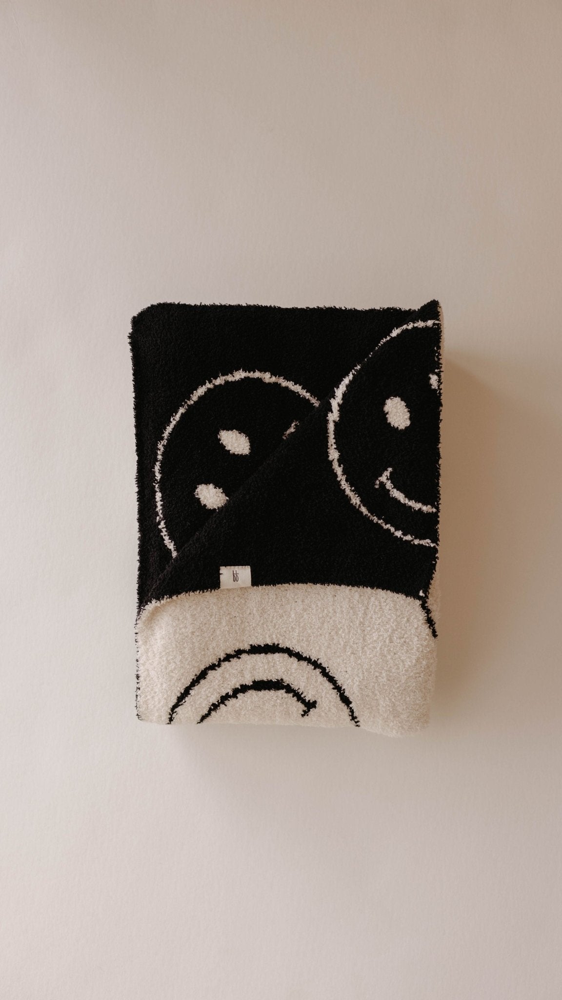 Just Smile Black & Ivory | Plush Blanket - Mack & Harvie