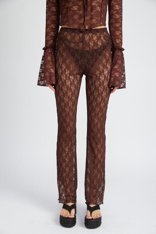 LACE FLARED PANTS - Mack & Harvie