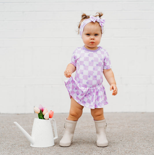 LAVENDER DAISIEZzz DREAM BODYSUIT DRESS - Mack & Harvie