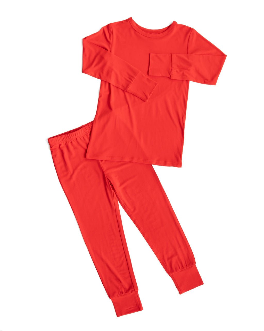 Lincoln Solid Red Bamboo 2-Piece Long Sleeve Set - Mack & Harvie