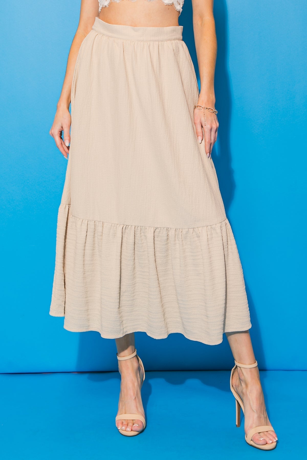 LOVELY MOOD WOVEN MIDI SKIRT - Mack & Harvie