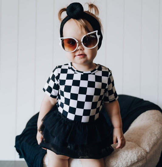 OREO CHECKERS DREAM TUTU BODYSUIT DRESS - Mack & Harvie