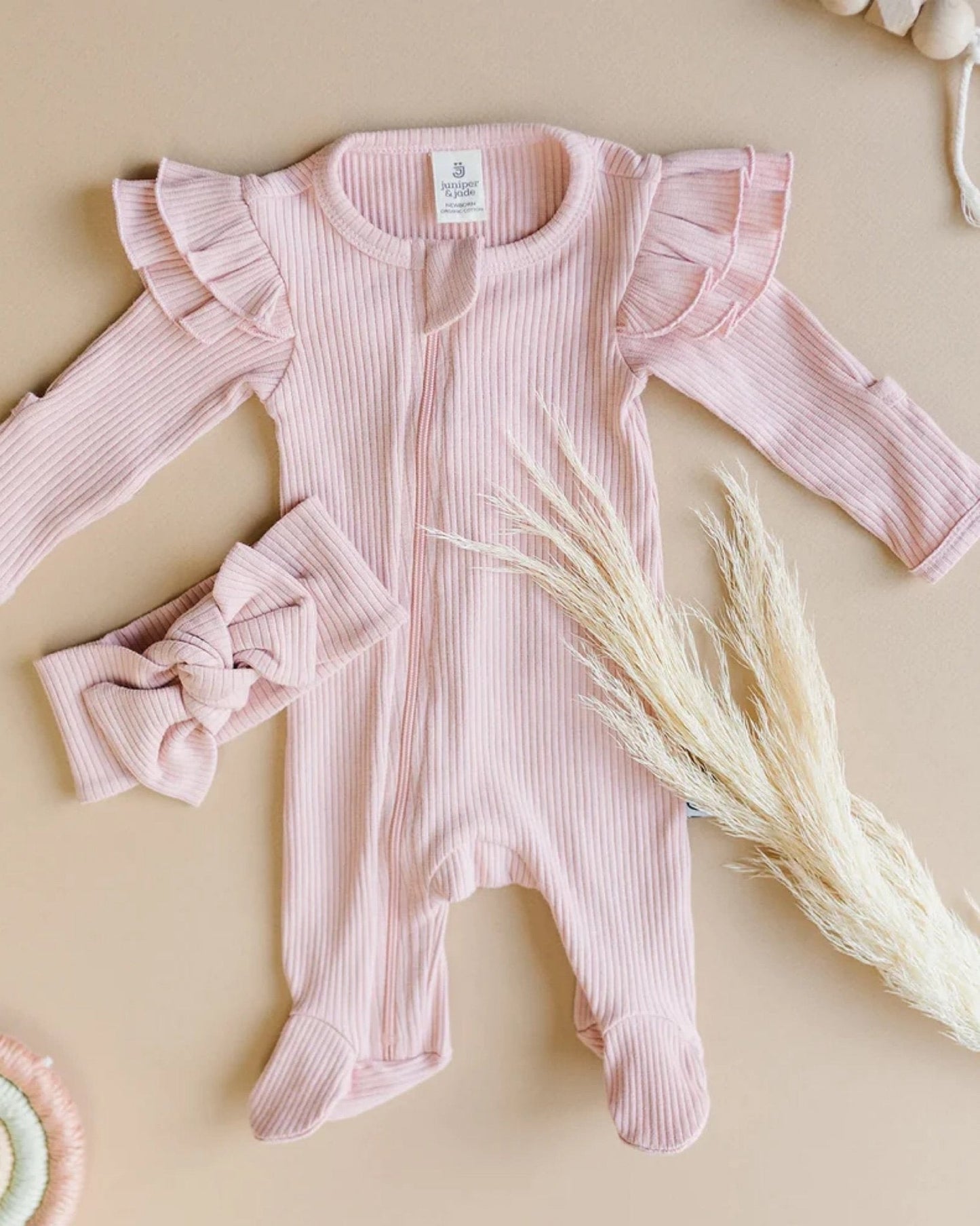 Organic Zip Footie Set | Pink - Mack & Harvie