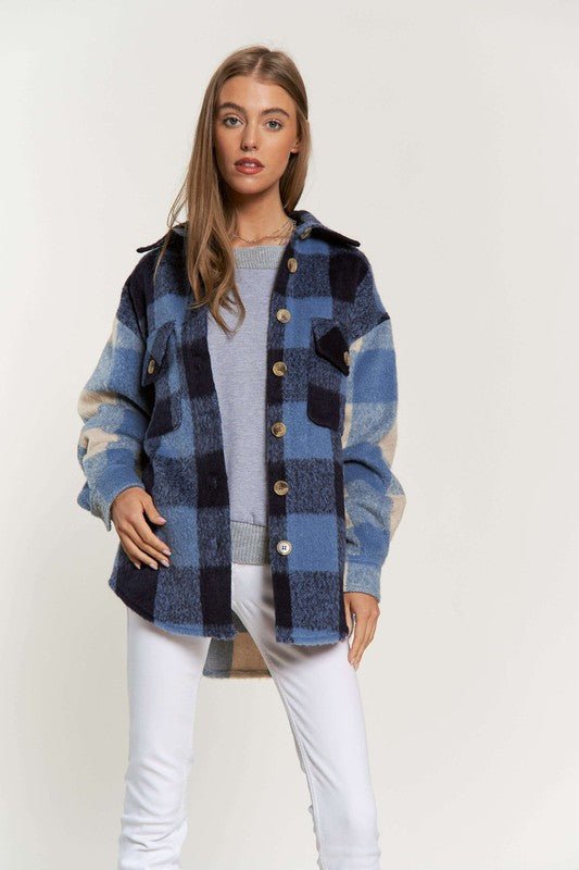 Plaid Chest Pocket Detail Shacket - Mack & Harvie